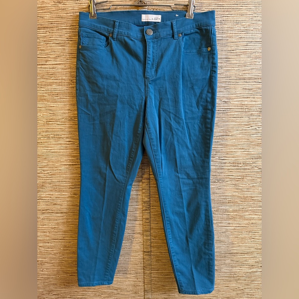 LOFT Ann Taylor Jeans Women’s 29/8 Modern Skinny Ankle Crop Teal Blue